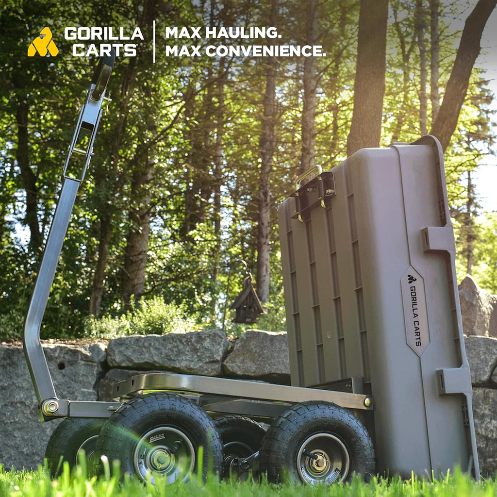 Gorilla Carts Utility Dump Wagon 6 Cubic Feet 1200 lb Capacity Black - GOR6PS
