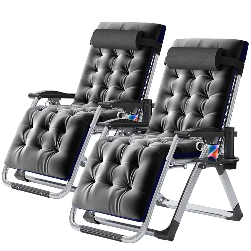 NAIZEA Zero Gravity Lawn Recliner Chairs, 2 Pack, Black