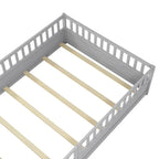 Montessori Children's Floor Bed With Support Slat, Twin / Full, Pine And Plywood