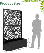 2PCS Metal Planter Box With Trellis 70.9in x 47.2in x 15.7in
