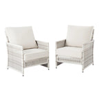 Better Homes & Gardens Paige Outdoor Wicker Stationary Lounge Chairs, Set Of 2, White