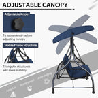 AECOJOY 3-Person Steel Canopy Porch Swing Glider Hammock