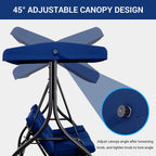 Arlopu 3-Person Outdoor Convertible Porch Swing Glider With Canopy