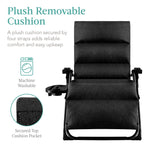 Best Choice Products Oversized Zero Gravity Folding Recliner With Removable Cushion And Side Tray - Fossil Gray