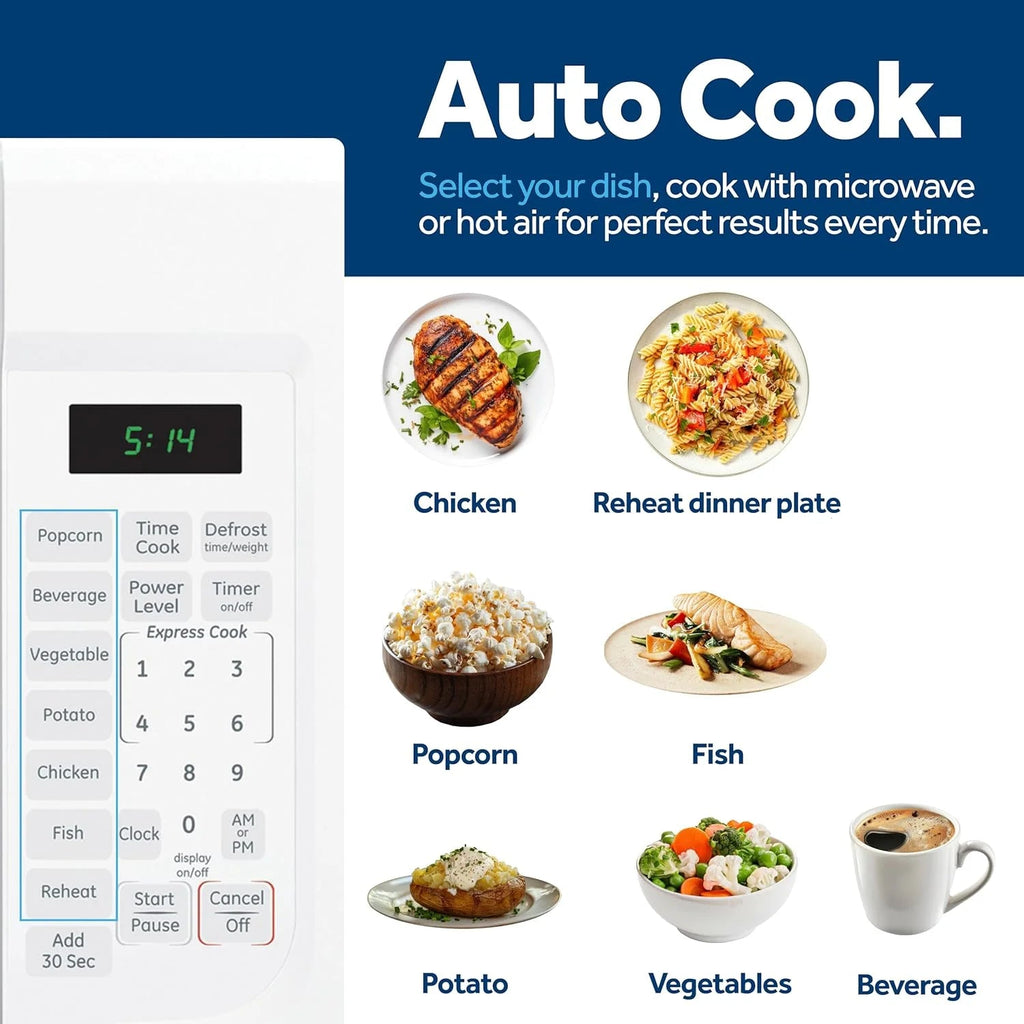 GE Countertop Microwave Oven, 1.4 Cu. Ft., 1,100-Watt, White - GCST14S1WWW