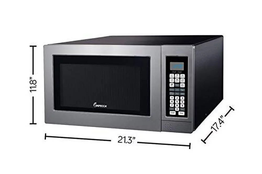 Impecca Countertop Microwave Oven 1.2 cu. ft., 1000 Watts, Stainless Steel - CM-1295ST