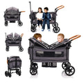 Wagon Stroller For 2 Kids And Cargo With 5-Point Harness
