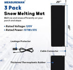 MEASUREMAN Snow Melting Mats - 20 x 60 Inch, 3 Pieces, Rubber Heated Mats