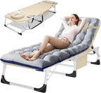 Slsy 5-Position Adjustable Folding Lounge Chair And Cot - 75.2" x 25.6" x 11.8"