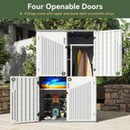 Aoxun Outdoor Storage Shed With Floor, 64-cu-ft, White