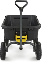 Poly Dump Garden Cart With No-Flat Tires, 7 Cubic Feet, 1200-Pound Capacity, Black - 7GCG-NF