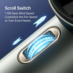 JISULIFE Handheld Turbo Fan, 5000mAh Rechargeable, 1-100 Speeds, Digital Display - Pro1S