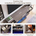Farmhouse Electric Fireplace TV Stand For TVs Up To 80 Inches - 70W x 16D x 32H