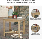Signature Design by Ashley Clare View Outdoor Patio Eucalyptus Sofa With Cushions, Beige