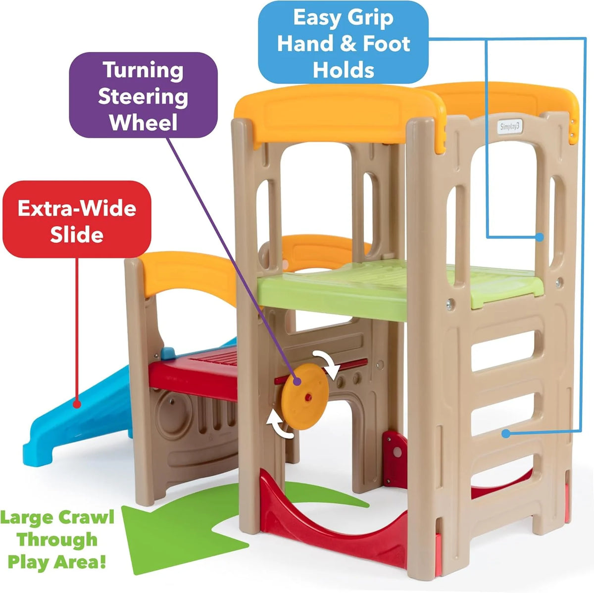 Simplay3 Young Explorers Adventure Climber Indoor/Outdoor Plastic Multi-Color 70in L x 28.5in W x 49.5in H