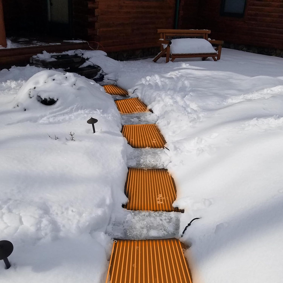 MEASUREMAN Snow Melting Mats - 20 x 60 Inch, 3 Pieces, Rubber Heated Mats