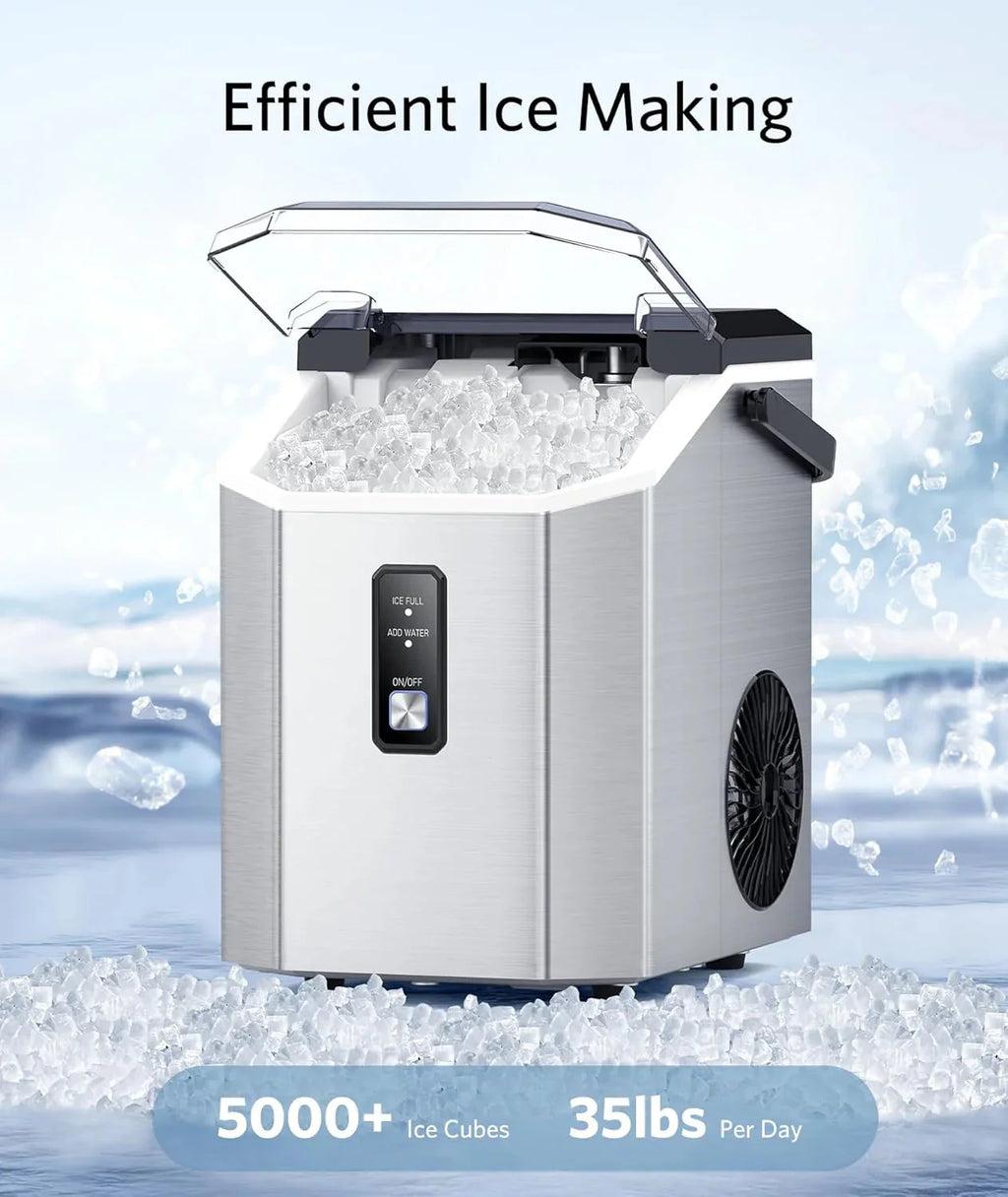 Countertop Nugget Ice Maker, 35lbs/24H, 1.2Qt Tank