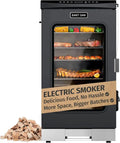 East Oak 30-Inch Outdoor Electric Smoker With Built-In Meat Probe And Side Loader
