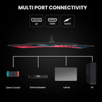 CRUA 24 Inch Curved Gaming Monitor FHD 1080P 180Hz VA Panel Black - CR240DM