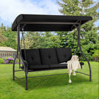 AECOJOY 3-Person Steel Canopy Porch Swing Glider Hammock
