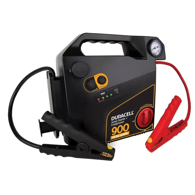 Duracell 900 Amp Peak Emergency Jump Starter With Compressor, 12 Ah - DRJS30C