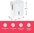 Frigidaire 35-Pint Portable Dehumidifier With Wi-Fi, Energy Star Certification, White