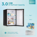 Euhomy Upright Compact Mini Freezer, 3.0 Cubic Feet, Single Door With Reversible Door