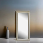 Full Length Oversized Rectangle Wall Mirror With Smooth Faux Wood Frame