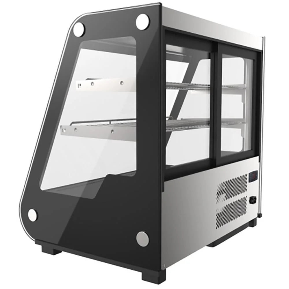 KoolMore 35 inch NSF Commercial Countertop Refrigerator Display Case, 5.6 Cu. Ft., Black And Stainless Steel - CDC-5C-BK