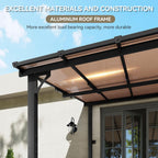 Aoxun Wall-Mounted Gazebo Awning, 8x10, Black