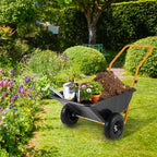 Dual-Wheel Wheelbarrow, 21 Gallons, 330 lbs Capacity, 51 in x 24.5 in x 28 in