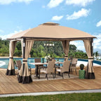 Moorehead Steel Patio Gazebo 12 Ft W x 10 Ft D