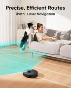 eufy Robot Vacuum, 5,000 Pa Suction, iPath Laser Navigation, Black, 12.8in x 13in x 4in - T2267111
