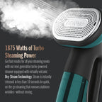 Conair Turbo ExtremeSteam 1875 Watt 2-in-1 Handheld Fabric Steamer and Iron, Black/Green - GS107