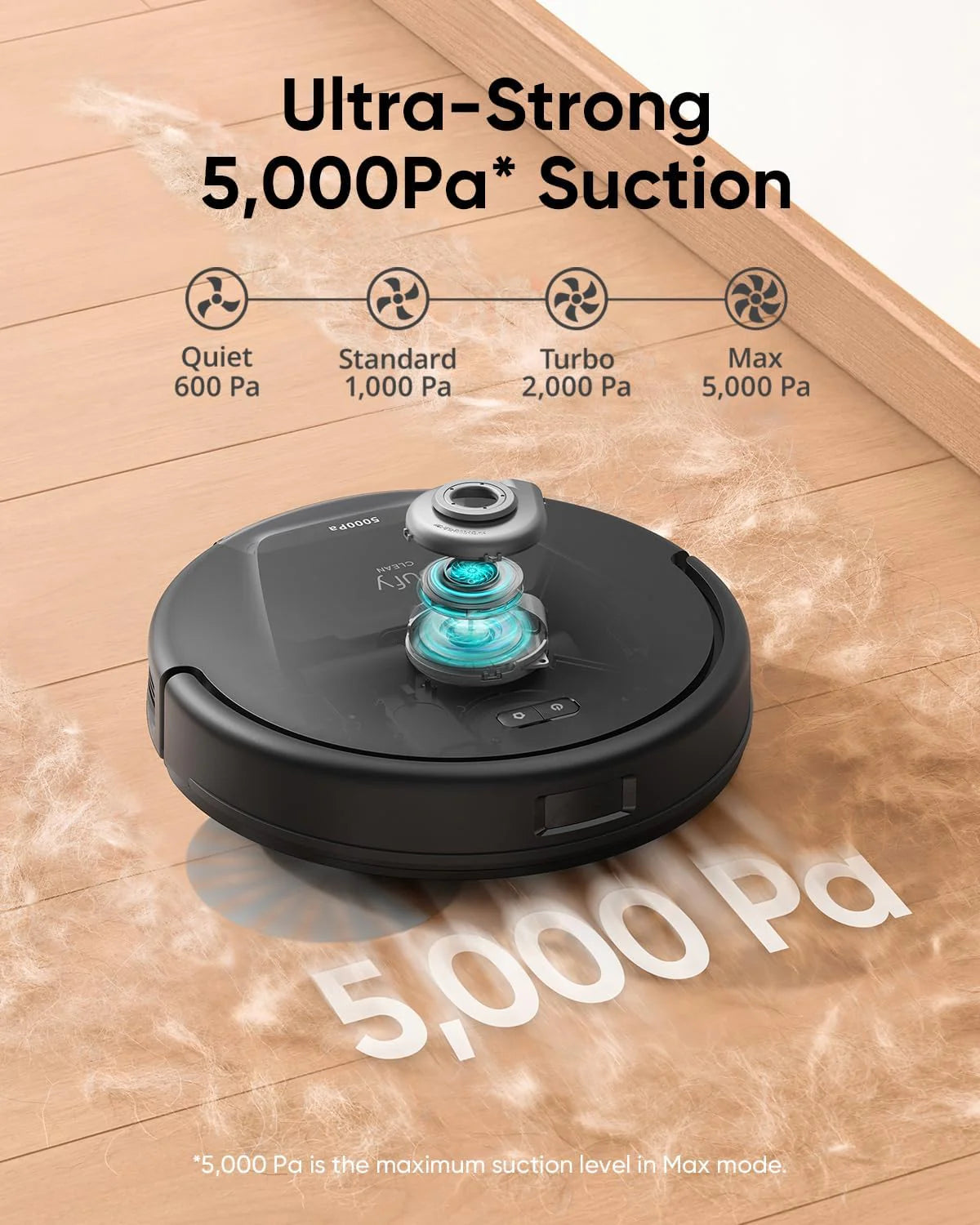 eufy Robot Vacuum, 5,000 Pa Suction, iPath Laser Navigation, Black, 12.8in x 13in x 4in - T2267111