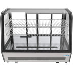 KoolMore 35 inch NSF Commercial Countertop Refrigerator Display Case, 5.6 Cu. Ft., Black And Stainless Steel - CDC-5C-BK