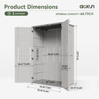 Aoxun Outdoor Storage Shed With Floor, 64-cu-ft, White