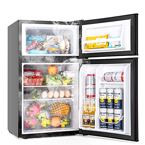 Euhomy Mini Refrigerator With Freezer, 3.2 Cu.Ft