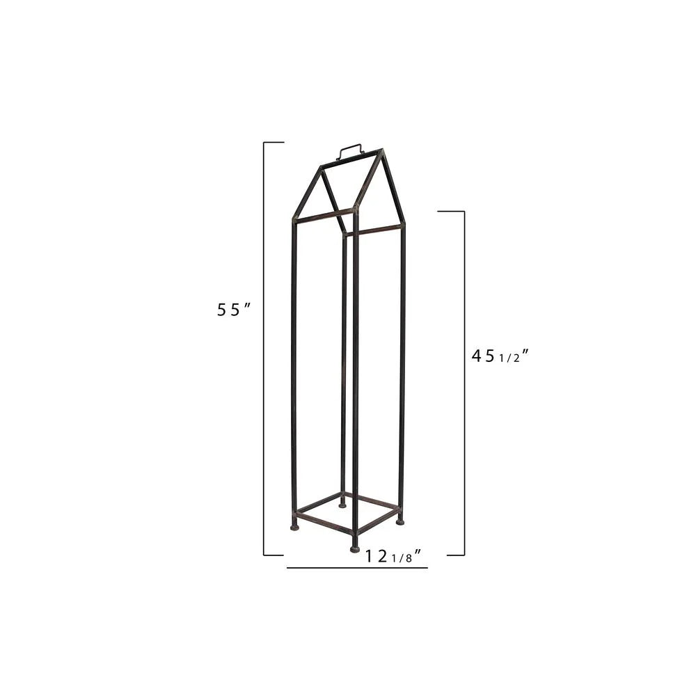 3R Studios House Shaped Metal Log Holder, 13 in. L x 12.5 in. W x 55.75 in. H