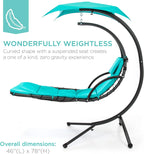 Best Choice Products Outdoor Hanging Steel Chaise Lounge Chair With Canopy, Charcoal Gray - SKY5871