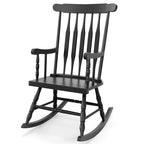 Costway Rubber Wood Rocking Chair, White, 22 x 32 x 44 in, 300 lbs