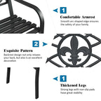 50.5in Black Steel Outdoor Patio Garden Bench - 500lbs Capacity