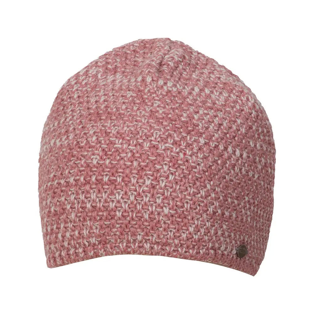 Merino Beanie 100% Lamb Merino Wool, Old Pink Heather - Snowy