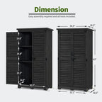 MCombo Tall Garden Wood Storage Shed, Brown - 1.52 x 2.85 ft