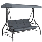Arlopu 3-Person Outdoor Convertible Porch Swing Glider With Canopy