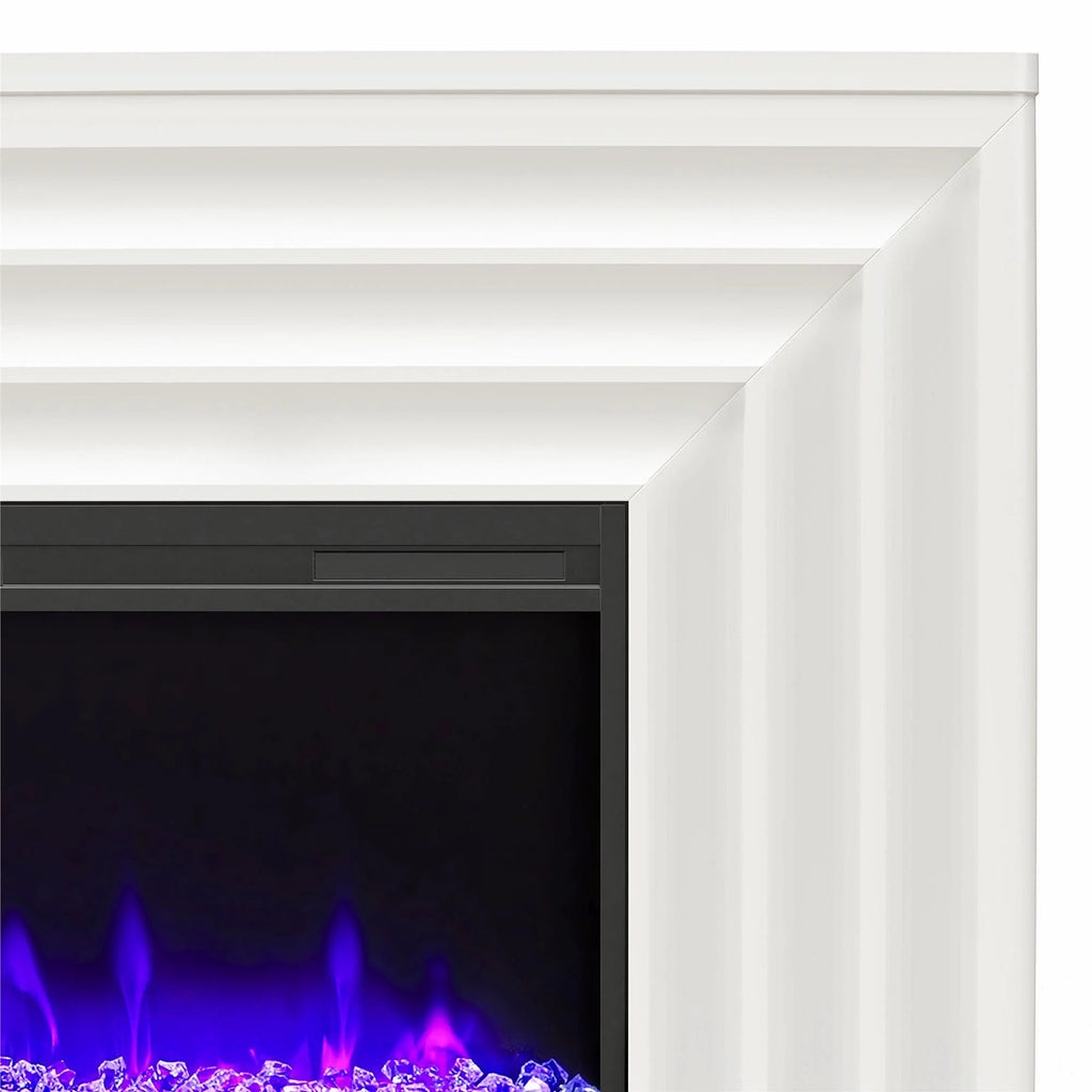 CosmoLiving by Cosmopolitan Electric Fireplace Mantel TV Stand, Black, 65 in, 42 in Insert - Rene