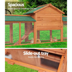 i.Pet Large Wooden Pet Hutch - Waterproof Outdoor Animal Housing