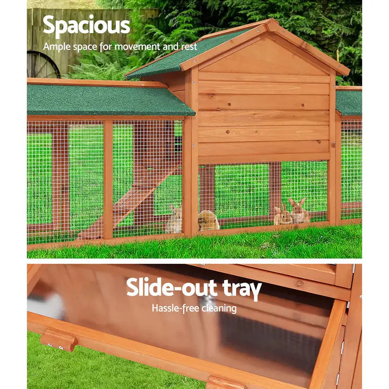 i.Pet Large Wooden Pet Hutch - Waterproof Outdoor Animal Housing