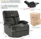 Swivel Rocker Recliner Chair For Compact Spaces - 32in D x 30.2in W x 38.9in H