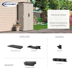 Suncast Vertical Outdoor Storage Shed - Vanilla